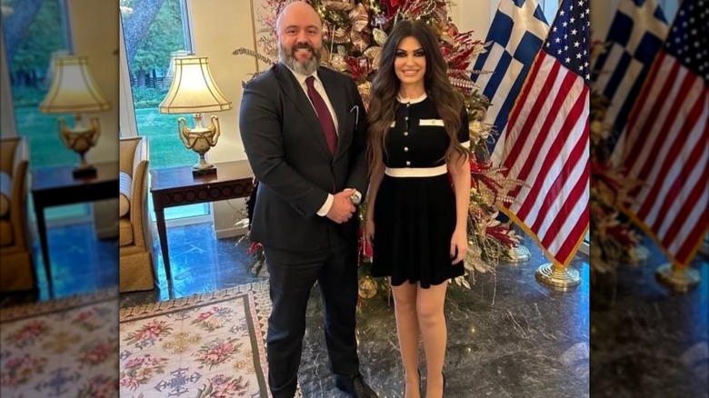 Kimberly Guilfoyle wearing a too-short black dress