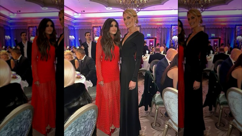Kimberly Guilfoyle wearing a mesh red dress at a gala