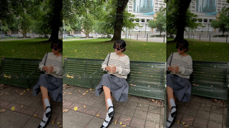 White socks and Mary Janes