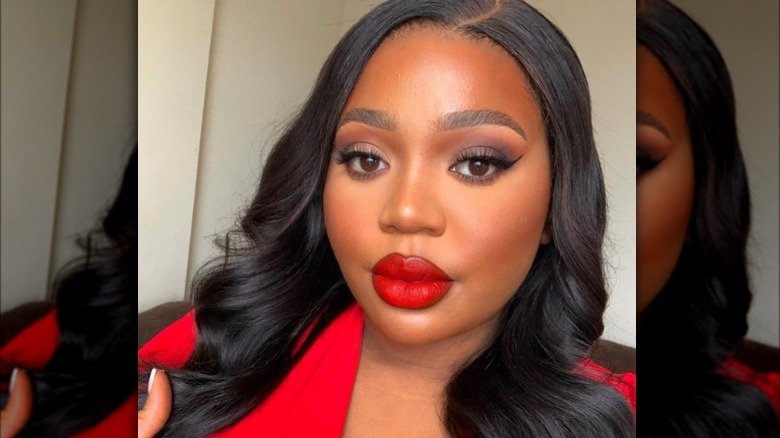 Woman with red lipstick 