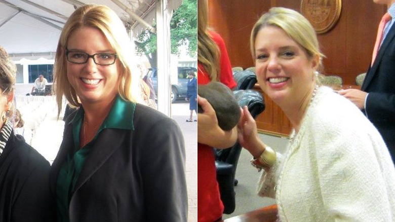 Pam Bondi in old campaign photos wearing suit jackets