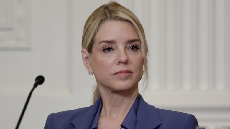 Pam Bondi wearing a blue suit