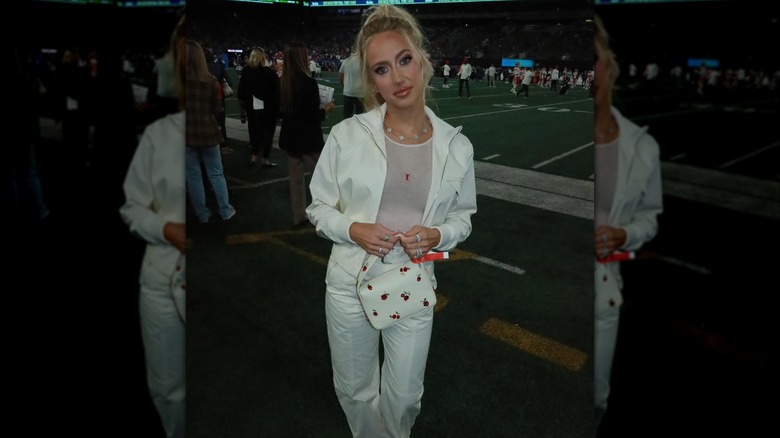 Brittany Mahomes wearing an all-white outfit