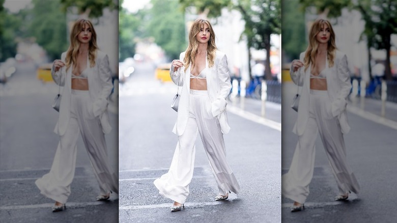 woman wearing bra top and pants