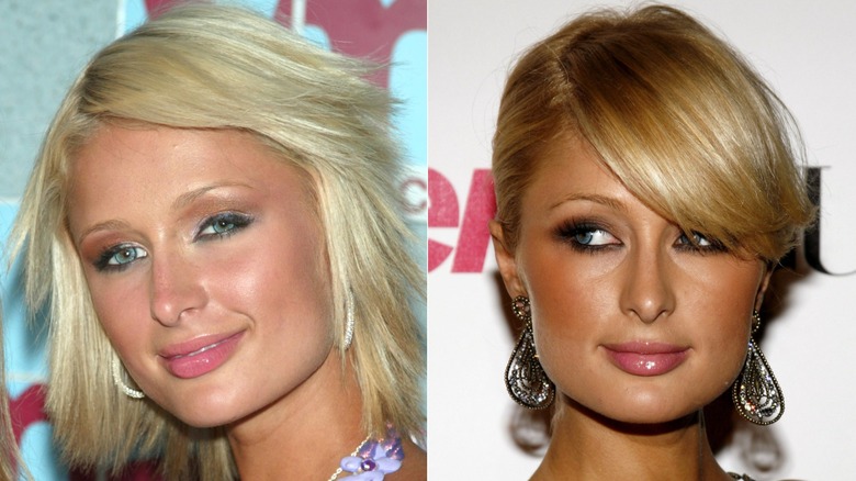 Paris Hilton in 2002 and 2006