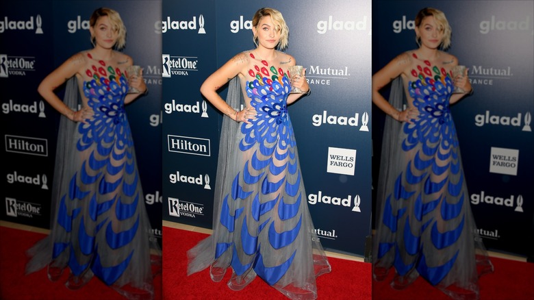 Paris Jackson posing at the GLAAD awards