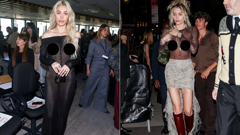 Paris Jackson wearing sheer clothing in 2025