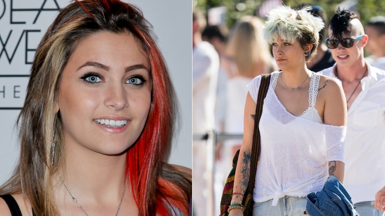 Paris Jackson in 2015 and 2016.