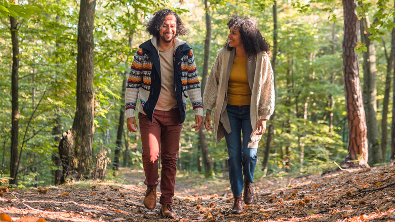 couple walking in nature