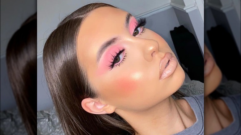 profile of person's makeup