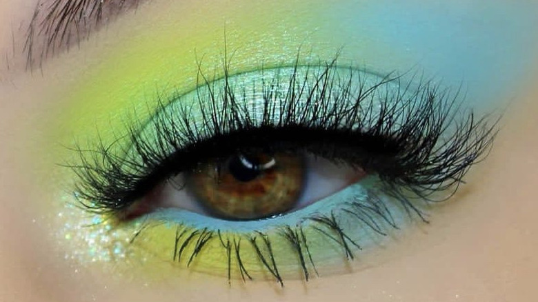 eye with eye makeup on