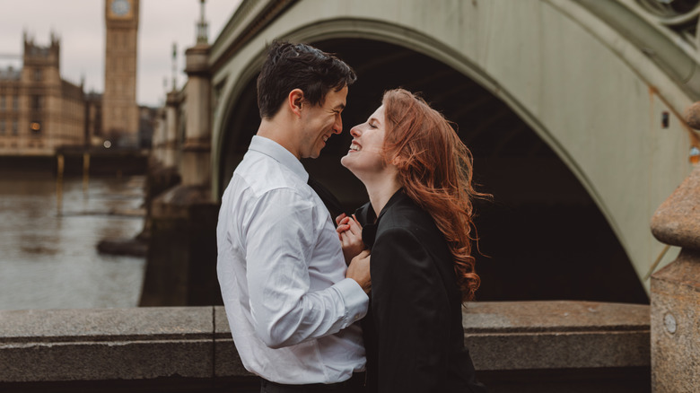 Couple laughing together