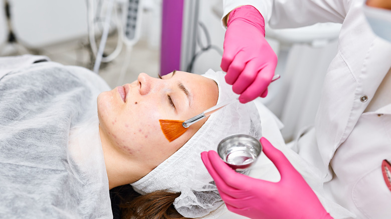 woman getting a chemical peel