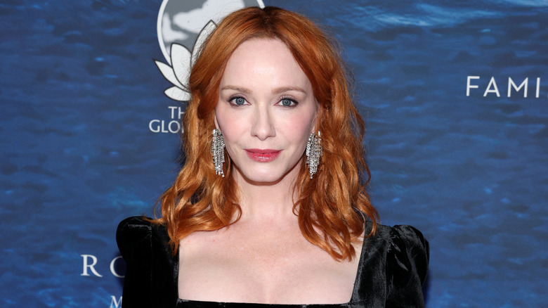 Christina Hendricks wearing a black dress