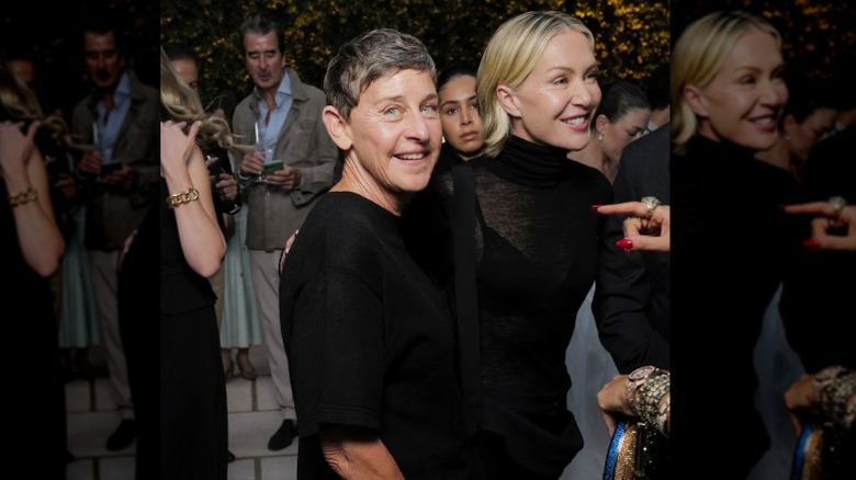 Ellen DeGeneres and Portia de Rossi at an event in Paris