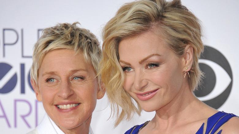 Ellen DeGeneres and Portia de Rossi attend an event together