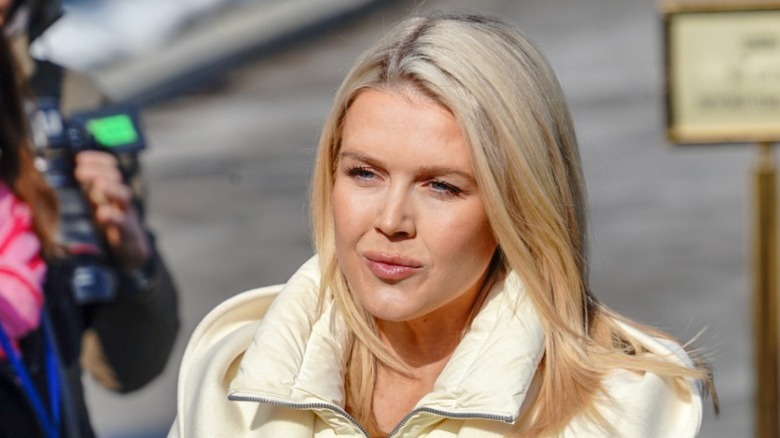 Karoline Leavitt addresses the press outside the White House
