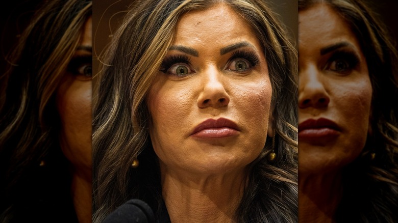 Kristi Noem looking surprised