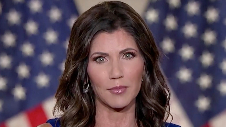 Kristi Noem with wavy hair