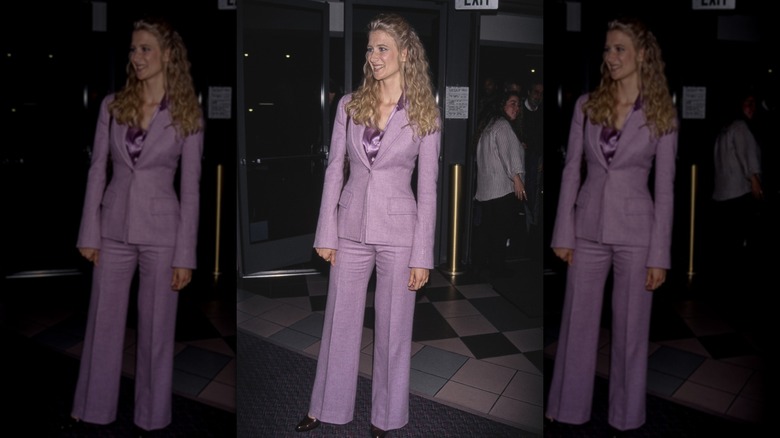 Laura Dern wears a rose-colored power suit to 1996 "Citizen Ruth" premiere