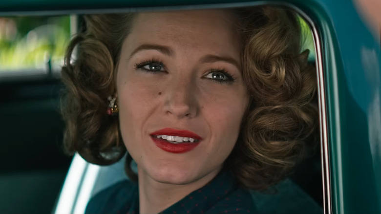 Screenshot of Blake Lively in "The Age of Adeline" wearing a vintage curly bob wig
