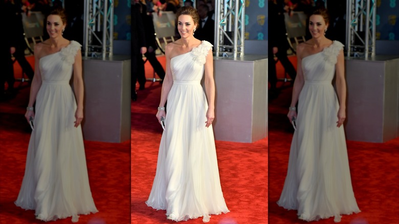 Catherine, Duchess of Cambridge arrives at the EE British Academy Film Awards at the Royal Albert Hall on February 10, 2019 in London, England