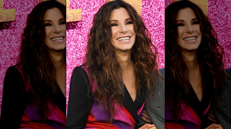 Sandra Bullock with bouncy curls in London, England