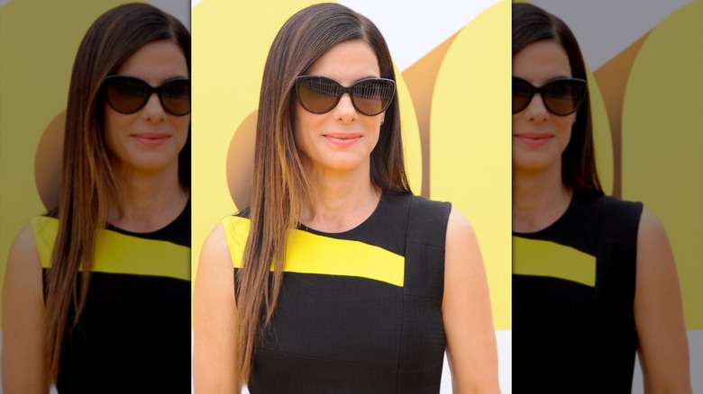 Sandra Bullock with long straight hair at the "Minions" premiere