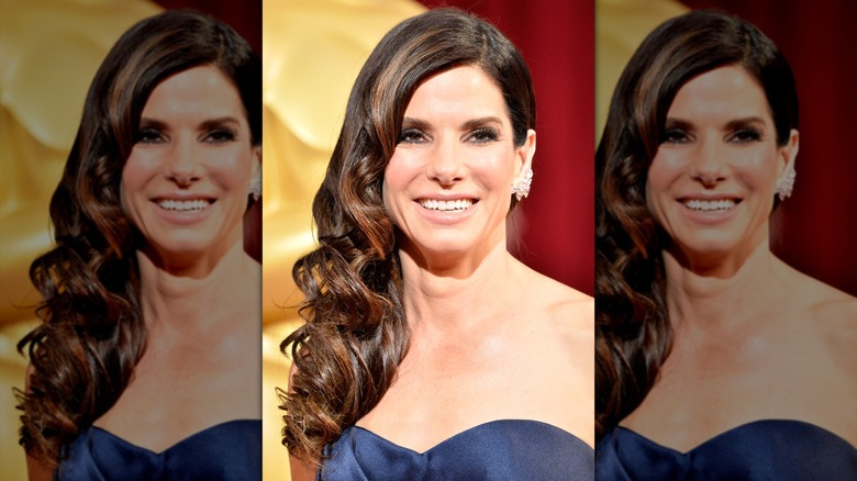 Sandra Bullock with structured curls at the Oscars