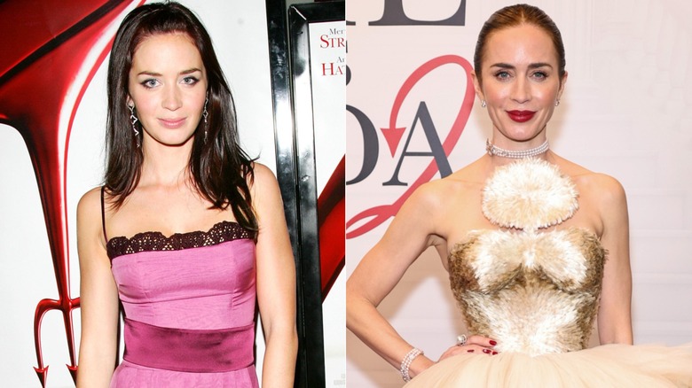 Emily Blunt at the Devil Wears Prada premiere in 2006 and 2026