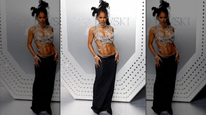 Teyana Taylor at a Swarovski celebrates SKIMS Collaboration event in 2023