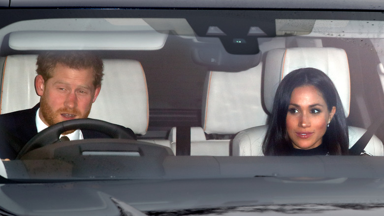 Harry and Meghan in the car in 2017