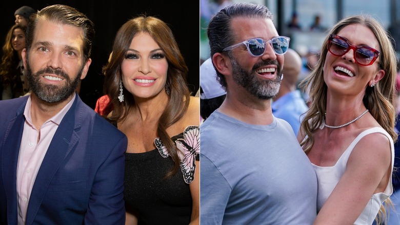 Donald Trump Jr. with Kimberly Guilfoyle and then with Bettina Anderson