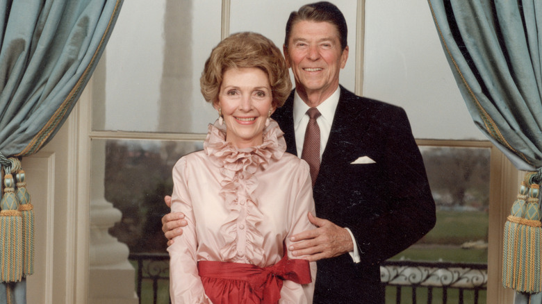 Ronald and Nancy Reagan smiling