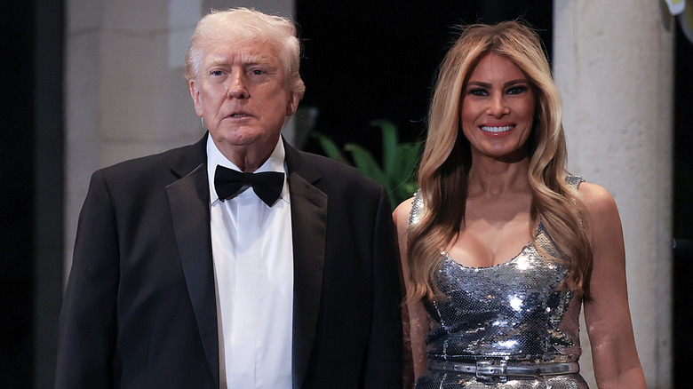 Melania Trump smiling with Donald Trump