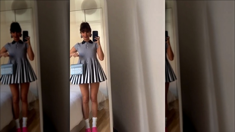 Woman wearing a mini dress