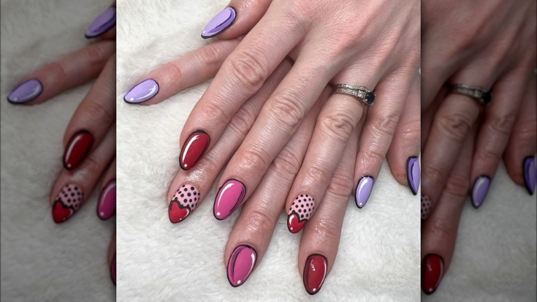 Mix and match pop art nails