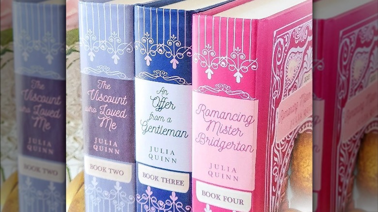 Display of "Bridgerton" series books