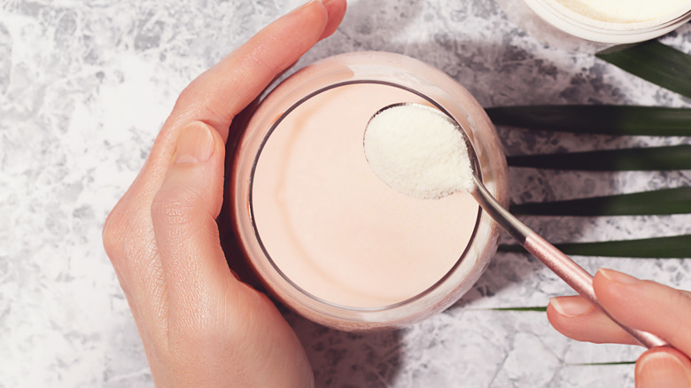 a jar of collagen powder