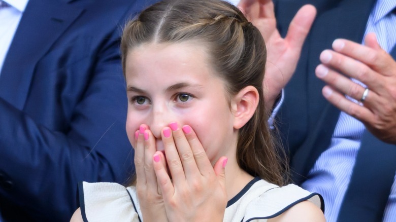 Princess Charlotte with pink nails at Wimbledon