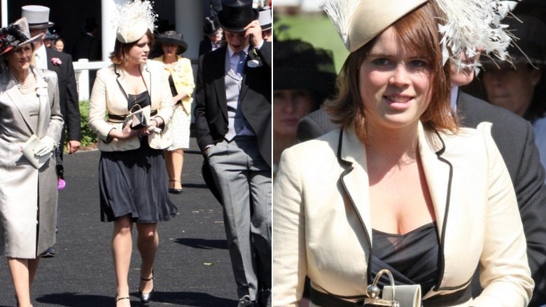 Princess Eugenie walks with others at Royal Ascot