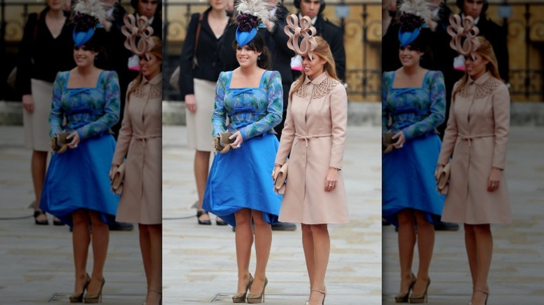 Princesses Eugenie and Beatrice at cousin William's wedding