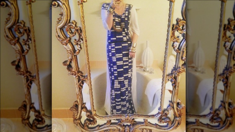 Checkered column dress