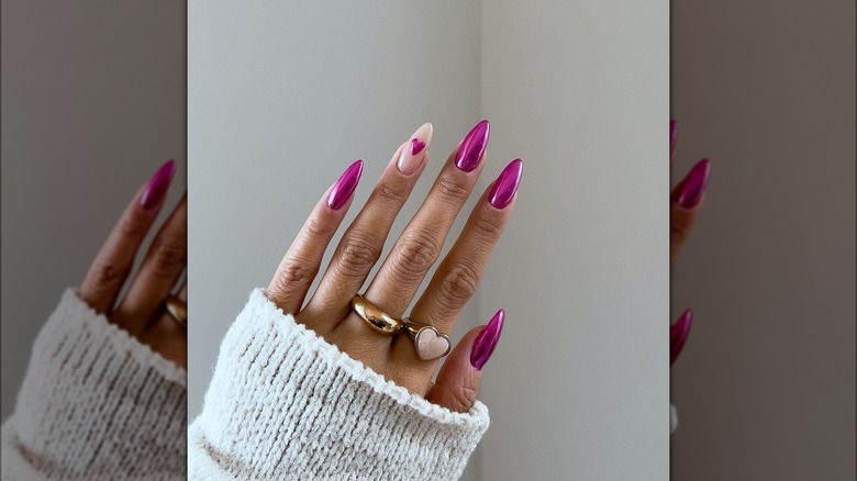 A woman with nail art 