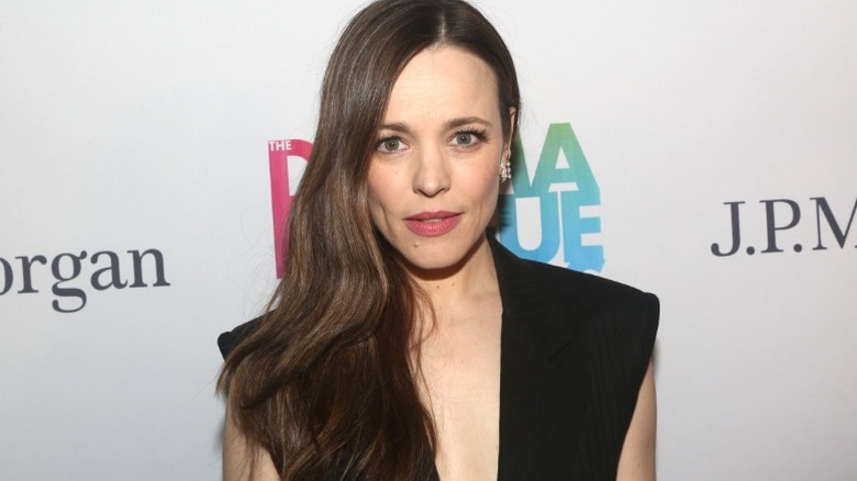 Rachel McAdams with dark hair at an event