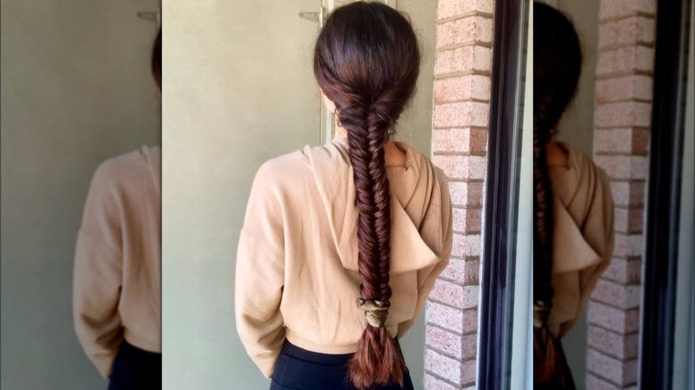 A woman with a fishtail braid