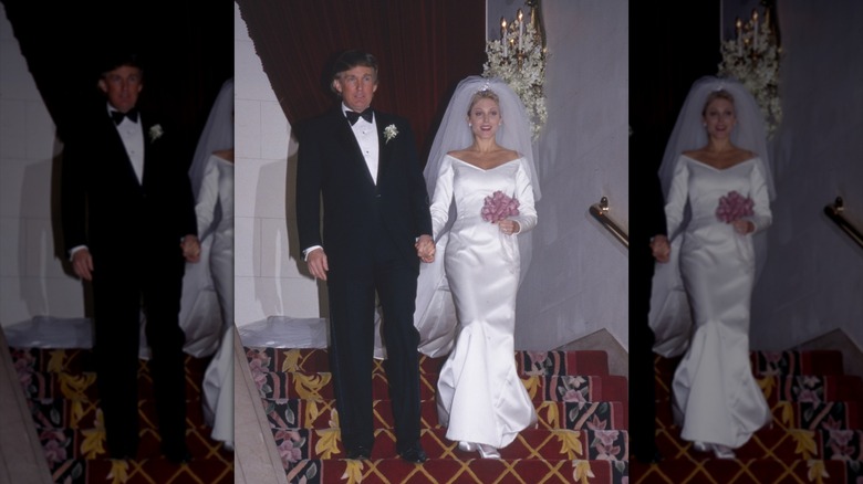Donald Trump and Marla Maples on their wedding day