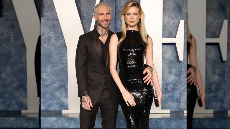 Adam Levine and Behati Prinsloo at the Vanity Fair Oscar party