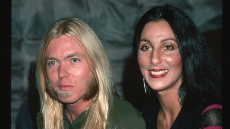 A close up of Cher and Gregg Allman