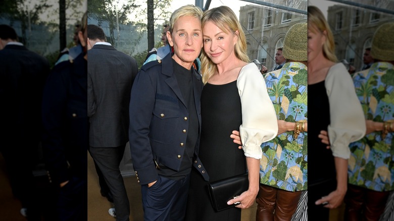 Ellen DeGeneres and Portia de Rossi posing together in 2023.